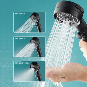 Állítható Kézi Zuhanyfejjel 3 Módok Magas Nyomás Zuhanyfej Egy-Kulcs A Víz Megtakarítás Szórófej, Fürdőszoba Acces
