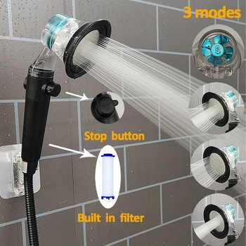 Új Design Propeller Fürdőszoba Zuhany Fej Magas Nyomású Víz Megtakarítás Állítható Gomb Beépített Szűrő Kézi zuhanyfej