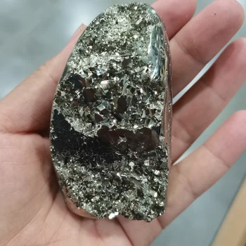 Új Ritka 1db Természetes Pirit Kő Ásványi kristály Kvarc Példány Gem Díszek Pirit drágakő lakberendezési Energia Kő